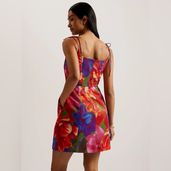 Printed fitted bodice mini Ted Baker dress. TB size 2(US6) - Picture 3 of 7